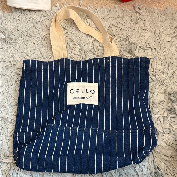 Cello Handbags - Cello Navy and White Striped Tote